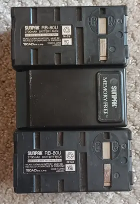 Rb-60 Sunpak Three Battery Pack 2700mah Ni-cd Made In Japan