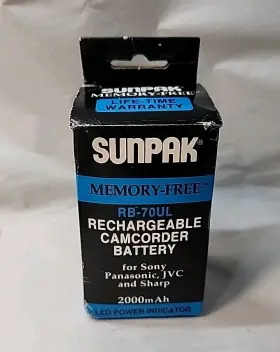Sunpak Rb-70ul N.o.s Universal Camcorder 8mm Vhs-c Video Battery Memory-free