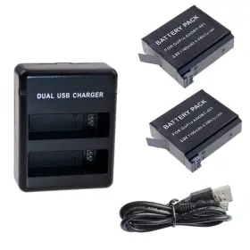 Hero4 Suptig 717390576250 Battery 2 Pack And Daul Charger For Gopro Black Si