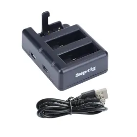 Rsx-326 Suptig Battery Charger Triple For Gopro Hero 8 Black 7 5 Gop