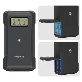 Rsx-452 Suptig Power Bank With Battery Charger 10 000mah Pack Black
