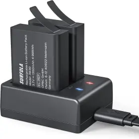 Ab30 Surfola Action Camera Battery Pack Rechargeable Batteries With Charger Black