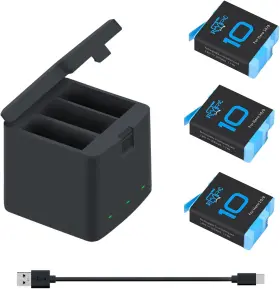 Tanaka Inc Reytric 711181692617 New Upgrade 3pack Batteries With Charger For Gopro Hero 12 11 10 9 Fast Shipping