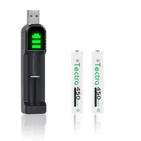 Tectra 054114555307 2x Aaaa Batteries Ni-mh Rechargeable Battery Led Usb Charger For Surf