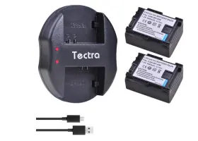 Bp-809 Tectra 610074879206 2-pack Bp-808 Battery And Charger Kit For Canon Bp-807 Fs10 Fs1