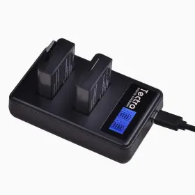 Pg1050 Tectra 614405069748 3-pack Rechargeable Action Camera Battery And Lcd Dual Charger #2