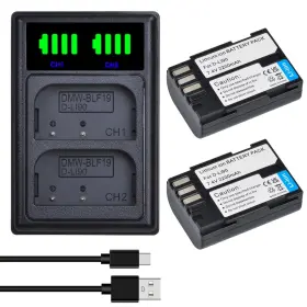 D-li90 Tectra 614405071949 2-pack Dli90 Battery And Led Dual Charger For Pentax 645d 645z K-01