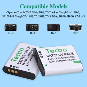 Li92b Tectra 614405072076 3pack Li90b Battery Charger For Olympus Tough Tg6 Tg5 Tgtracker Sh1 Sh2 #2