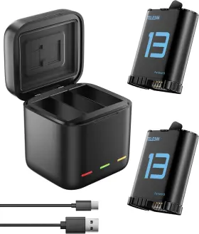 Iso-s0-ecb-08-tgp-eu Telesin Battery Charger Kit For Gopro Hero 13 Black