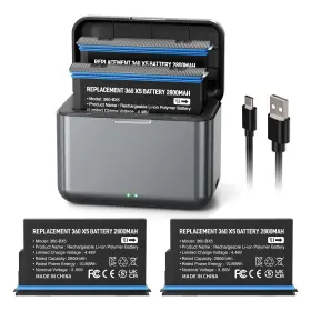 360x5ch Tktkmeta Battery For 360x5 2 Pack 2800mah With Dual Slot Charger Accessory Co