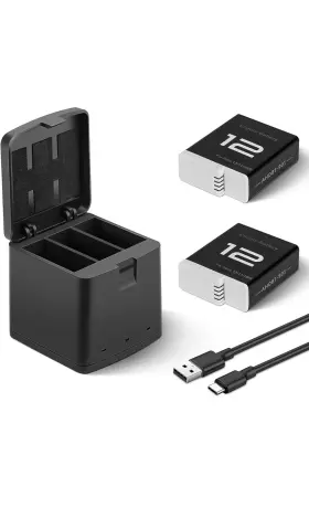 B0g2s27j1x Topwowe 2-packs 1800mah Batteries For Gopro Hero 12 With 2 Channel Battery Charging Stat
