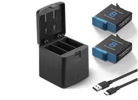 B0g8g7h7x1 Topwowe 2 Packs 1500mah Batteries For Gopro Hero 8 With 3 Channel Battery Charging Case