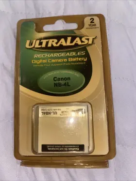 Ul-nb4l Ultralast 076097109506 Rechargeables Canon Digital Camera Battery Sealed Package