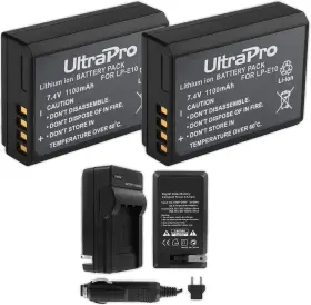 Uplpe8bundle Ultrapro Lp-e10 Battery 2-pack Bundle Li-ion 1100mah Batteries With Rapid Trave