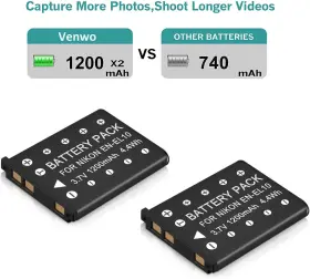 5823845344 Venwo 2 Pack En-el10 Battery And Micro Usb Charger Compatible With Nikon Coolpix S60 #2