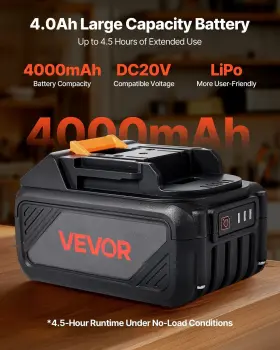 Vevor 197988877691 20v Max Battery And Charger Combo 4.0 Ah Lithium-ion Pack Fast Charging