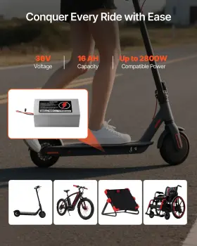 Vevor 197988889359 36v Electric Scooter Battery 16ah Ebike Lithium Pack With 30a Bm