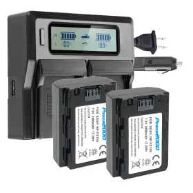 Npfz1002bc Vidpro 026127253891 2x Acd-443 Batteries With Dual Bay Lcd Charger For Sony Npfz10