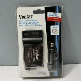 Viv-cbe17-2c3-cbe17 Vivitar Vivatar Lp-e17 Replacement Battery And Charger For Canon Eos M5 77d 200d Camera