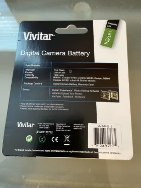 Viv-nb-el19 Vivitar 650mah Replacement / Extra Battery For Nikon Coolpix S3700 S5200 S6500 #2