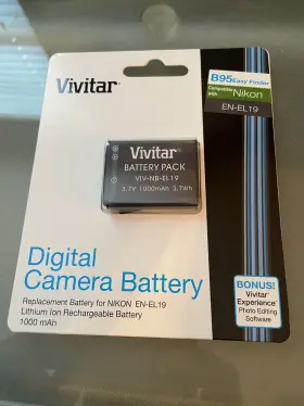 Viv-nb-el19 Vivitar 650mah Replacement / Extra Battery For Nikon Coolpix S3700 S5200 S6500