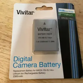 Vivnbel14 Vivitar High Capacity 1 Batte En-el14a Li-on Battery Nikon En-el14 Replacement #3