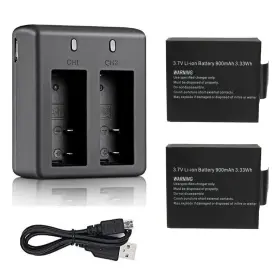 Vvhooy 603849464202 Action Battery Pack 2 Pcs 3.7v 900mah Rechargeable Li-ion Batteries With Usb