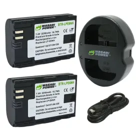2250 Wasabi 610074887553 Power Lp E6nh Mah 2 Pack Black Battery And Dual Charger Kit