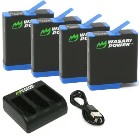 Hero8 Wasabi Power 610074885948 Battery 4-pack And Triple Charger For Gopro Black