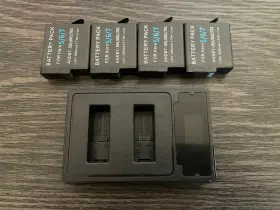 Hero8 Wasabi Power 610074886693 Battery 4-pack And Triple Charger For Gopro Black - Fits 5 6 7