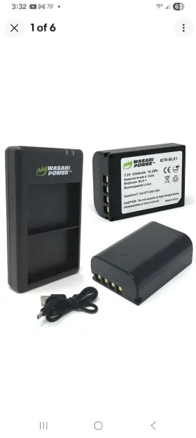 Wasabi Power 610074888000 Battery 2-pack And Usb Dual Charger For Olympus Blx-1