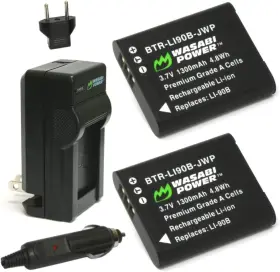 Kit-btr-db110-lch-db110 Wasabi Power Db-110 Battery 2-pack And Charger For Ricoh Gr Iii Black