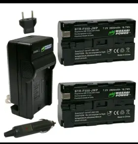 Wasabi Power Kit-btr-f550-lch-fm50-01 Battery 2-pack And Charger For Sony Np-f330 F530 F550 F570