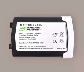 Wsb-btr-enel18 Wasabi Power Btr-enel18d Battery For Nikon En-el18d Rechargeable Premiun Grade A