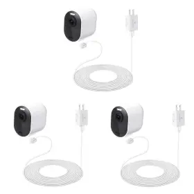 Wasserstein 895230305874 25ft Charging Cable With Adapter For Arlo Ultra/ultra 2 Pro 3/4 3 Pack White