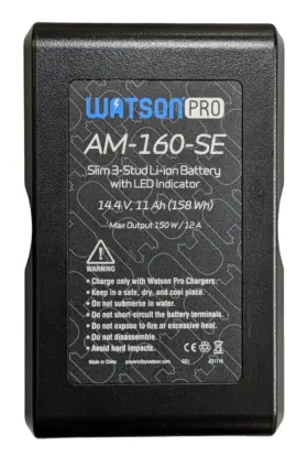 Am-160-se Watson 847628012882 Pro 14.4v 158wh Slim Li-ion Gold Mount Battery With Led