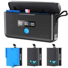 Weekinend 741365675778 3 Pack Gopro Hero 8/7/6/5 Battery With Display Screen Charger Sd Card Reader