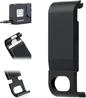 Gpol-g8cgs-10705 Yallsame Easy Charging Alloy Metal Replacement Side Door For Hero8 Black