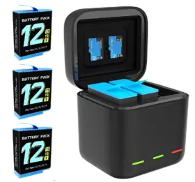 Ltd2-gopro2-4 Yeewanke Hero 12/11/10/9 Battery 3-pack 2000mah And Usb Storage 3-channel Fast Charger