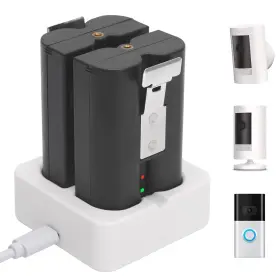 Yl-bc02-w Yuelan 2-pack 6040mah Replacement Battery With Charger Station For Ring-doorbell 2/3