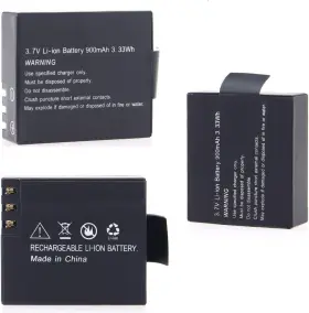 Yt-bc-900-1 Yutop Vvhooy Action Camera Battery Pack 2 Pcs 3.7v 900mah Rechargeable Li-ion Batterie #3
