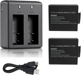 Yt-bc-900-1 Yutop Vvhooy Action Camera Battery Pack 2 Pcs 3.7v 900mah Rechargeable Li-ion Batterie