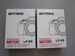 Two Batmax LP-E5 Large Capacity Battery 7.4V 1500MAH For Canon Eos. Fixed Price $8.00.