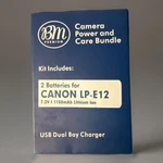 Bm Premium Kit For Canon Cameras LP-E12 Batteries + Usb Dual Bay Charger. Fixed Price $21.99.