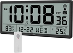 Wallarge Atomic Clock With Indoor Outdoor Temperature - 14.5 Inch, Carbon. Fixed Price $67.21.