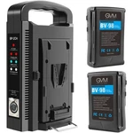 Gvm Micro-series BV-98 Li-ion V-mount 2-BATTERY With Dual Charger Kit. Fixed Price $449.00.