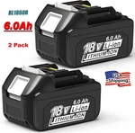 2 Pack BL1860B 6.0AH 18V Lithium-ion Battery For Makita BL1850B BL1840B BL1830B. Fixed Price $32.99.