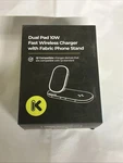 Kratos Power Dual Pad 10W Fast Wireless Charger Fabric Stand. Fixed Price $15.00.