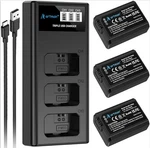 NP-FW50 Sony Camera Batteries 3 Pack And Upgraded Slot ZV-E10 Battery Charger. Fixed Price $23.87.