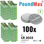 Poundmax CR2032 Batteries 3V Lithium Coin Cell Battery Combo Pack - 100 Count. Fixed Price $36.99.